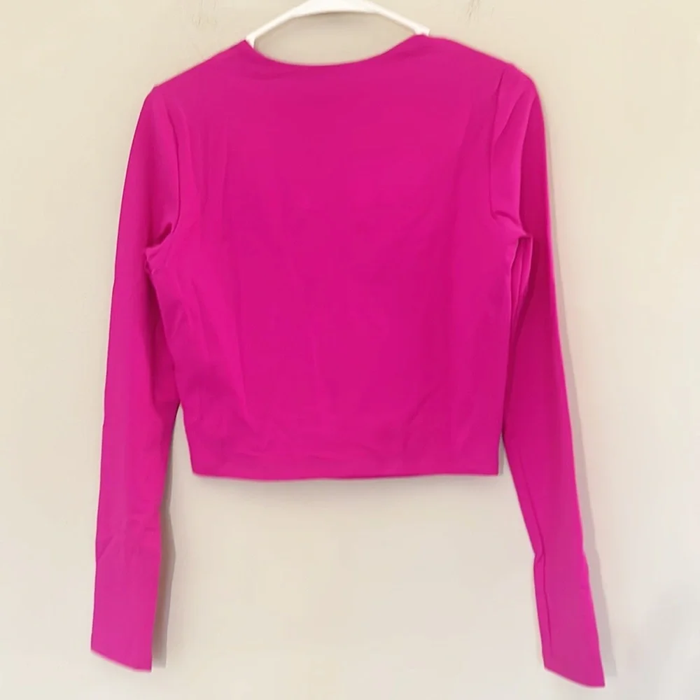NWT Susana Monaco x Revolve Fuscia Cut Out Long Sleeved top blouse women size M